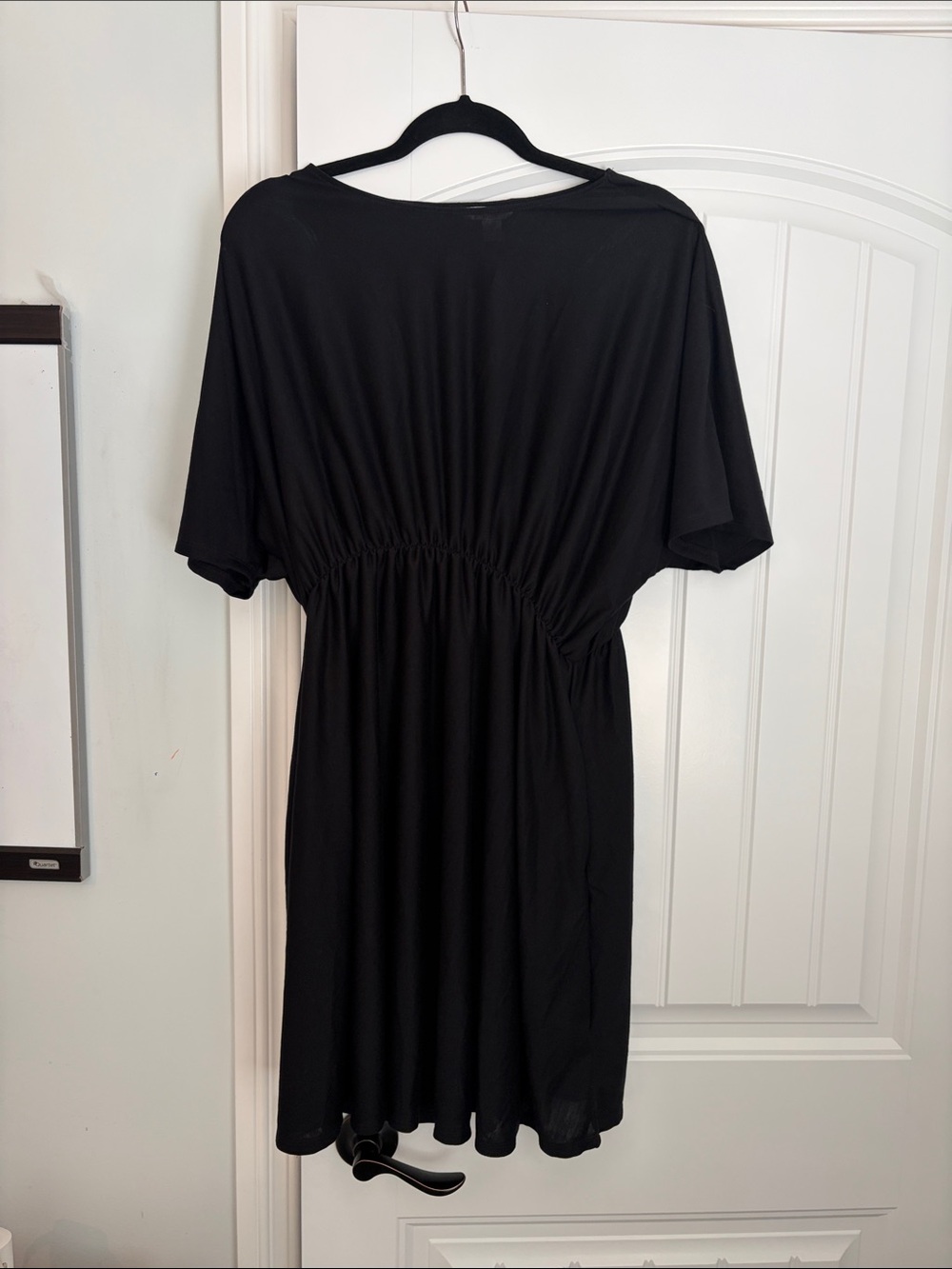 Joe Fresh Black Short-Sleeve Elastic-Waist Mini Dress